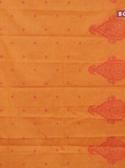 Chirala cotton saree orange and peach shade with butta prints and printed border