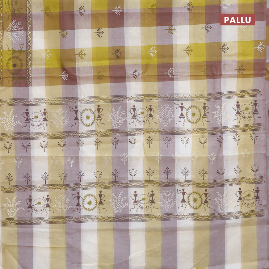 Chirala cotton saree mustard shade with butta prints and simple border