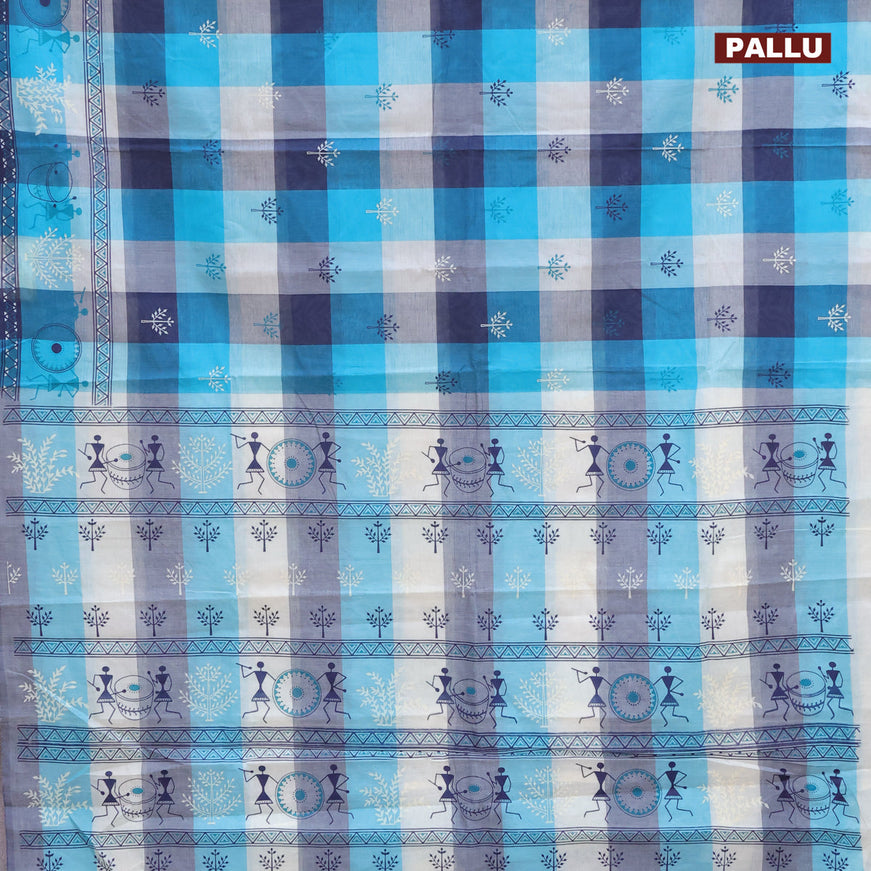 Chirala cotton saree multi colour with butta prints and simple border