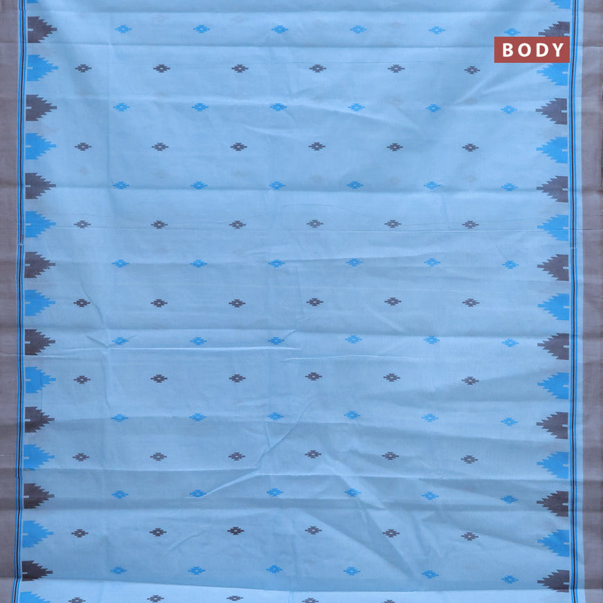 Chirala cotton saree light blue with butta prints and simple border