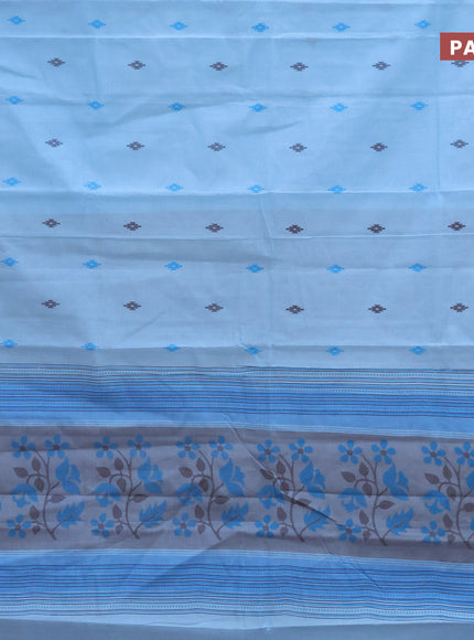 Chirala cotton saree light blue with butta prints and simple border