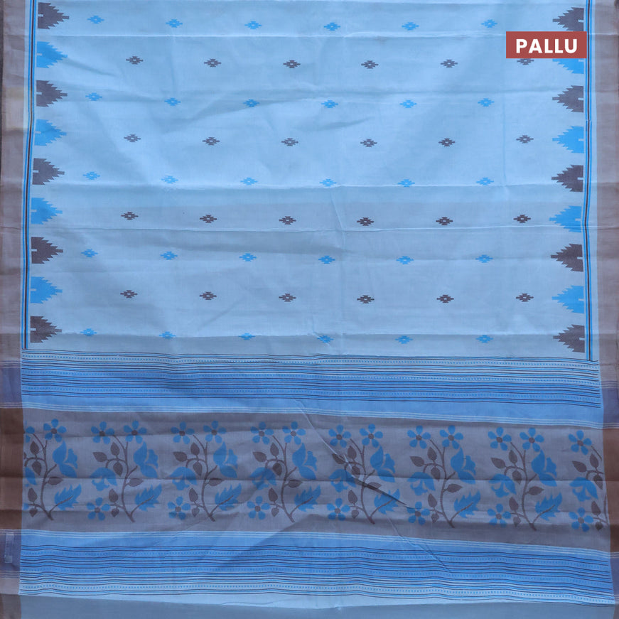 Chirala cotton saree light blue with butta prints and simple border