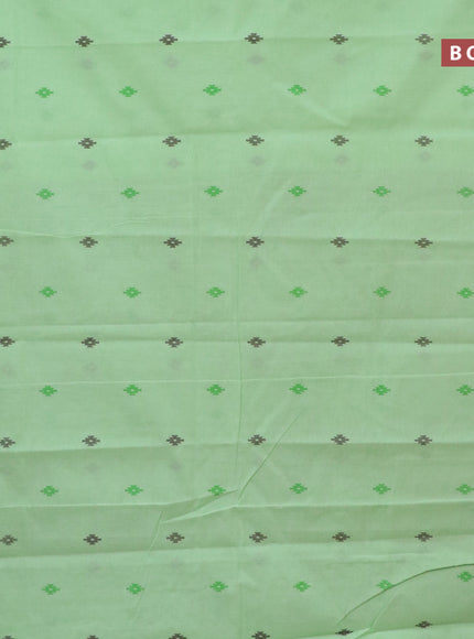 Chirala cotton saree light green with butta prints and simple border