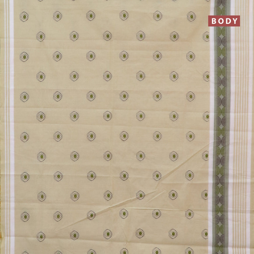 Chirala cotton saree cream with butta prints and printed border