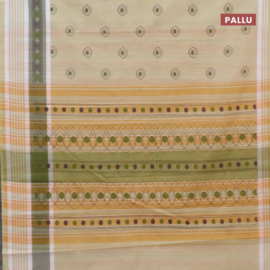 Chirala cotton saree cream with butta prints and printed border