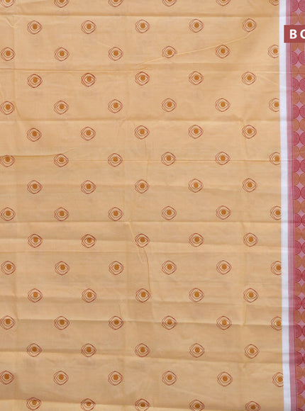 Chirala cotton saree yellow with butta prints and printed border