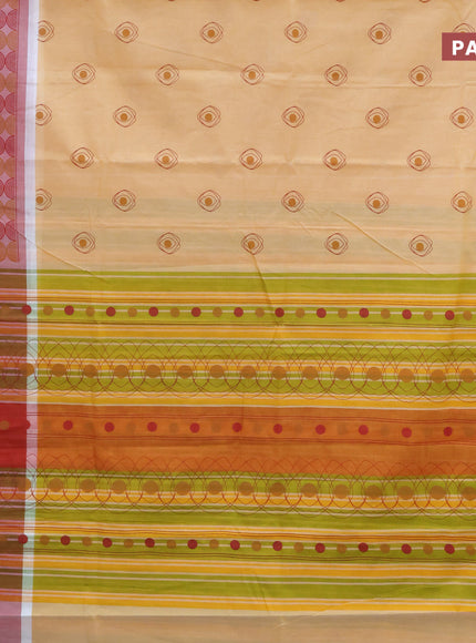 Chirala cotton saree yellow with butta prints and printed border