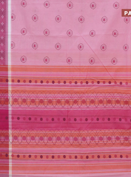 Chirala cotton saree light pink with butta prints and printed border