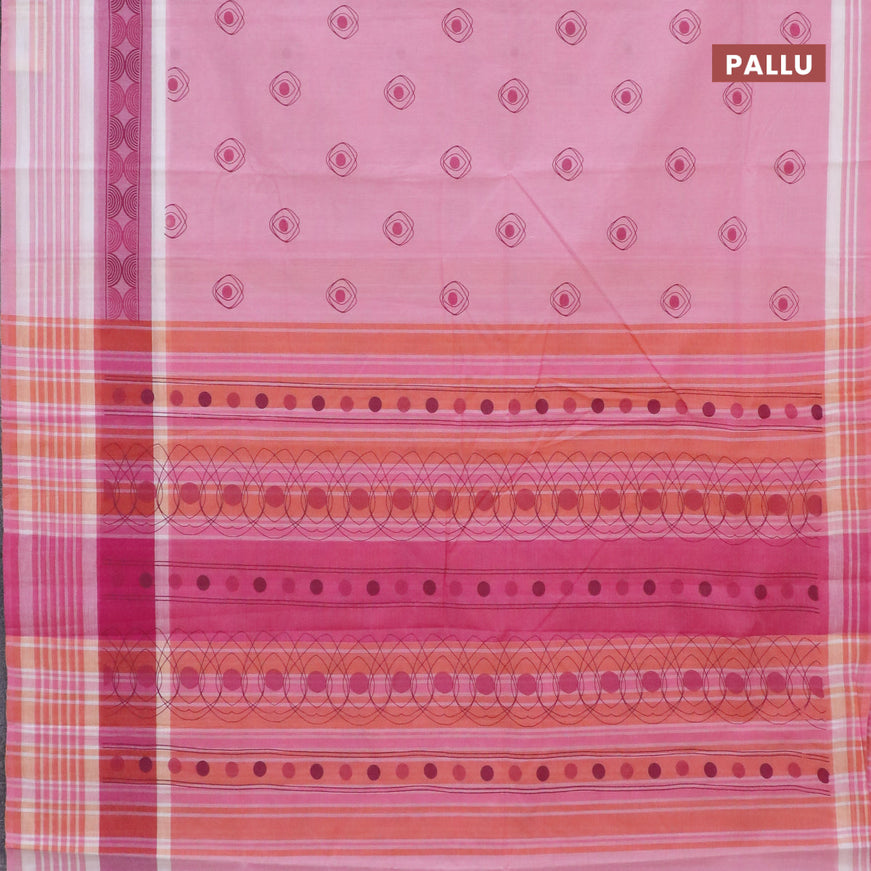 Chirala cotton saree light pink with butta prints and printed border