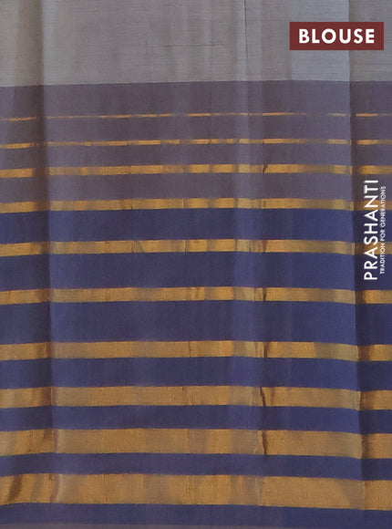 Chirala cotton saree grey shade and blue shade with butta prints and long zari woven border