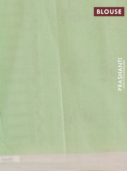 Chirala cotton saree light green with butta prints and simple border