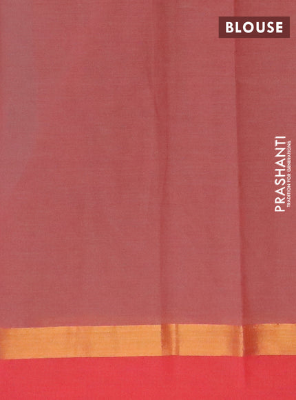 Chirala cotton saree grey and red with butta prints and zari woven simple border