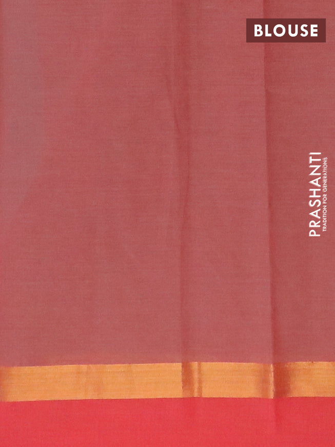 Chirala cotton saree grey and red with butta prints and zari woven simple border