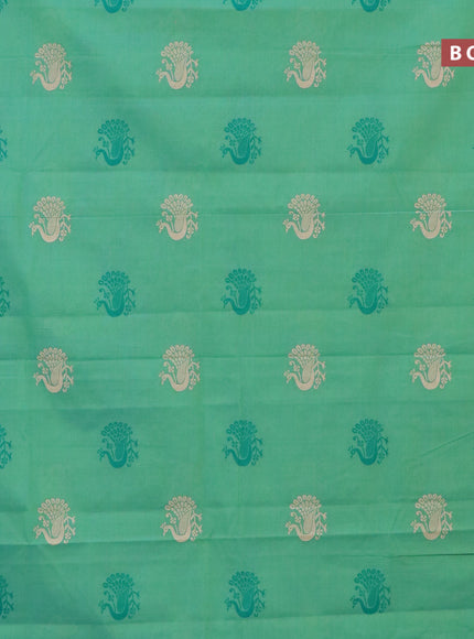 Chirala cotton saree dual shade of green and blue with annam butta prints and printed border