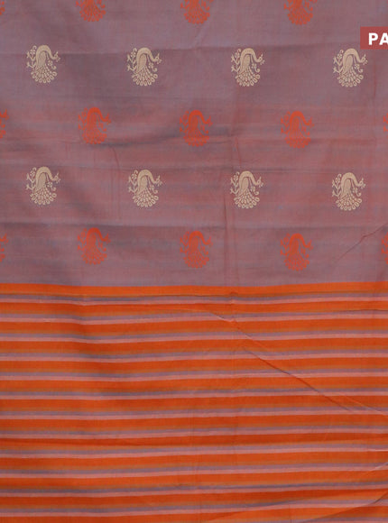 Chirala cotton saree dual shade of rustic blue and blue with annam butta prints and printed border