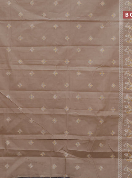 Chirala cotton saree beige and yellow with butta prints and thread woven border