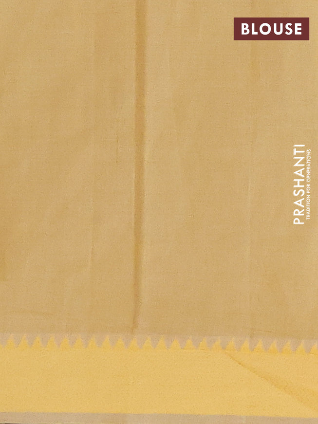 Chirala cotton saree beige and yellow with butta prints and thread woven border