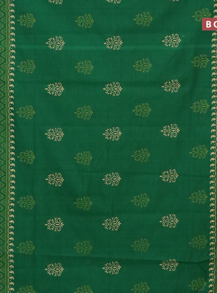 Chirala cotton saree green with butta prints and printed border