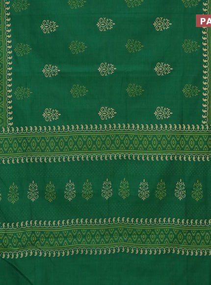 Chirala cotton saree green with butta prints and printed border