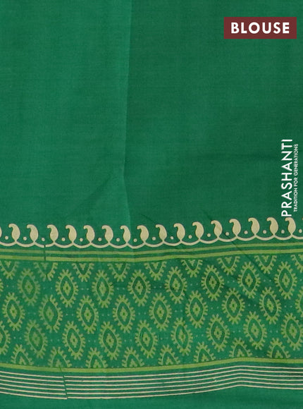 Chirala cotton saree green with butta prints and printed border