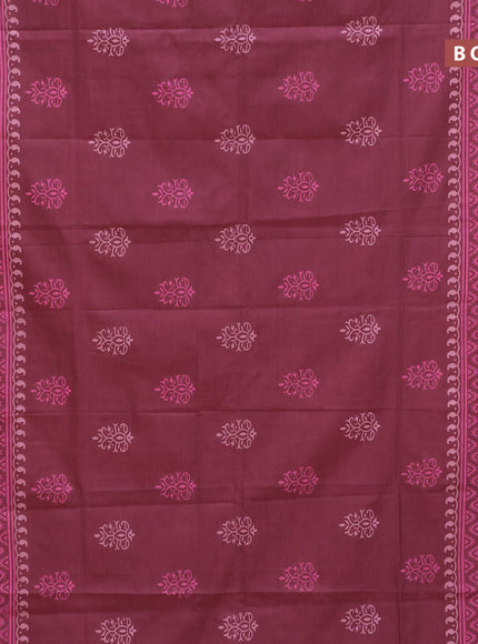 Chirala cotton saree maroon with butta prints and printed border