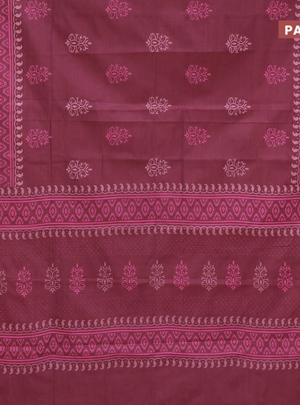 Chirala cotton saree maroon with butta prints and printed border