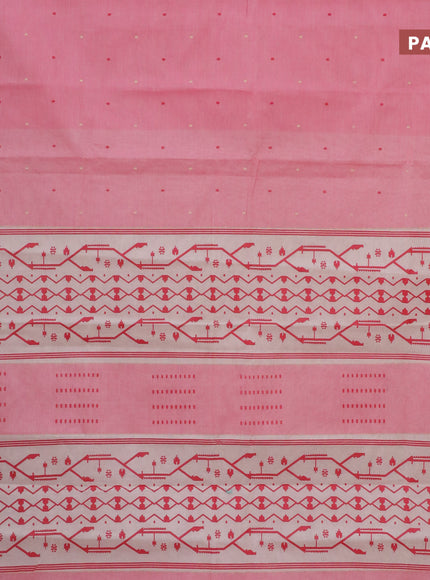 Chirala cotton saree pink shade with butta prints and zari woven border