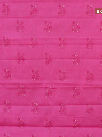 Chirala cotton saree pink with butta prints and rettapet zari woven printed border