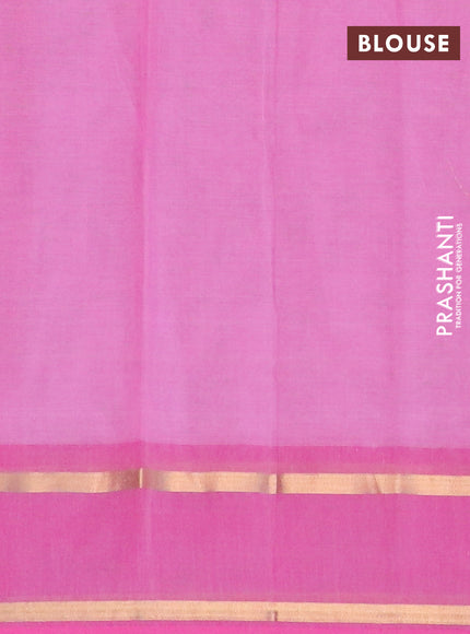 Chirala cotton saree pink with butta prints and rettapet zari woven printed border