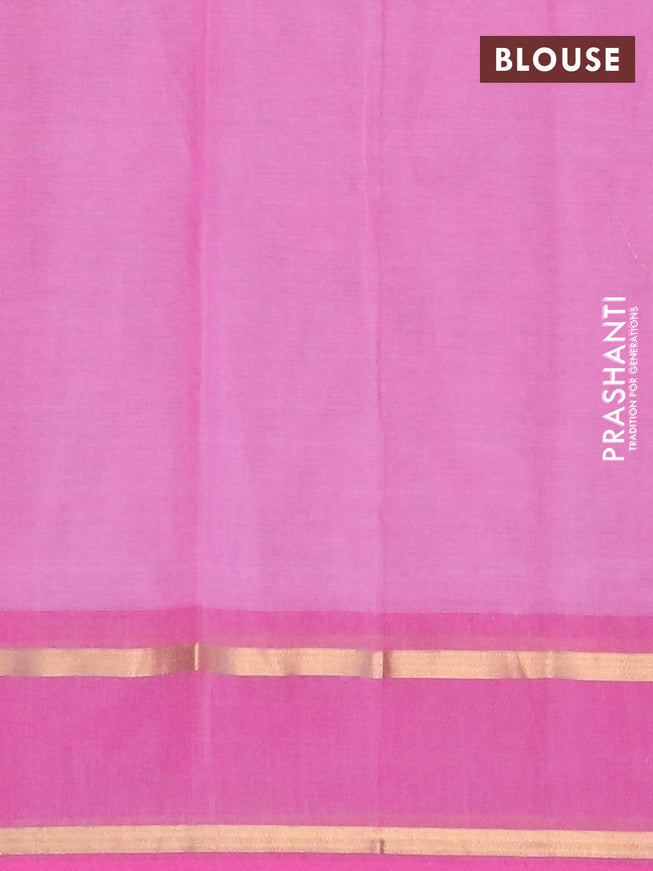 Chirala cotton saree pink with butta prints and rettapet zari woven printed border