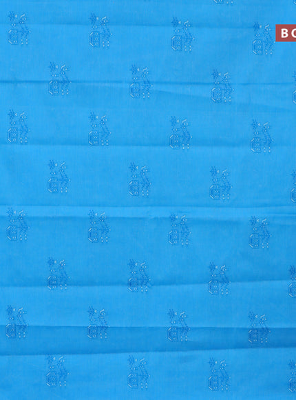 Chirala cotton saree light blue with butta prints and rettapet zari woven printed border