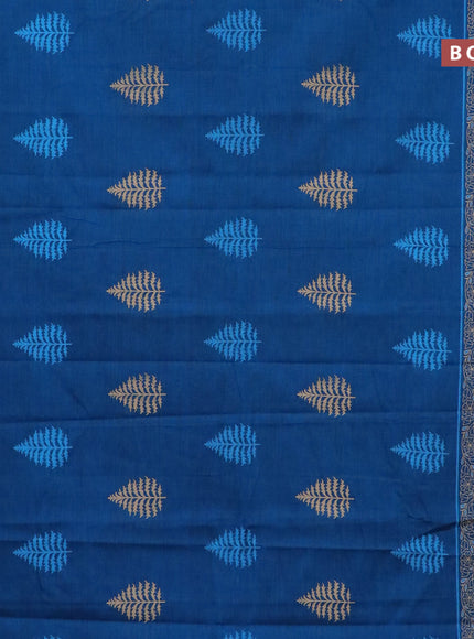 Chirala cotton saree cs blue and black with butta prints and thread woven border