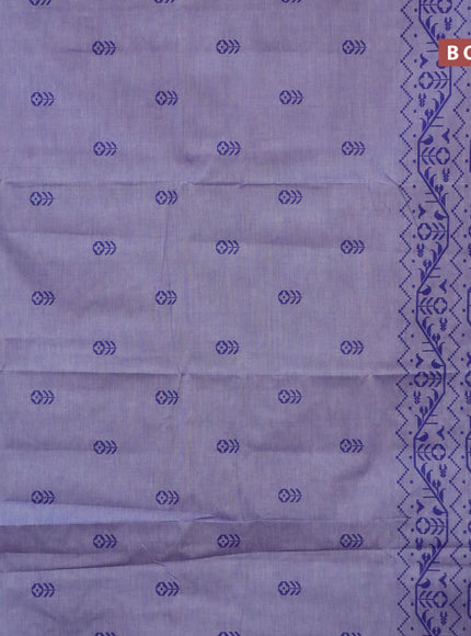 Chirala cotton saree bluish grey with butta prints and thread woven border