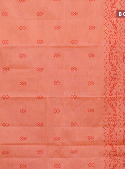 Chirala cotton saree peach orange with butta prints and thread woven border