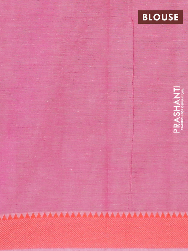 Chirala cotton saree peach orange with butta prints and thread woven border