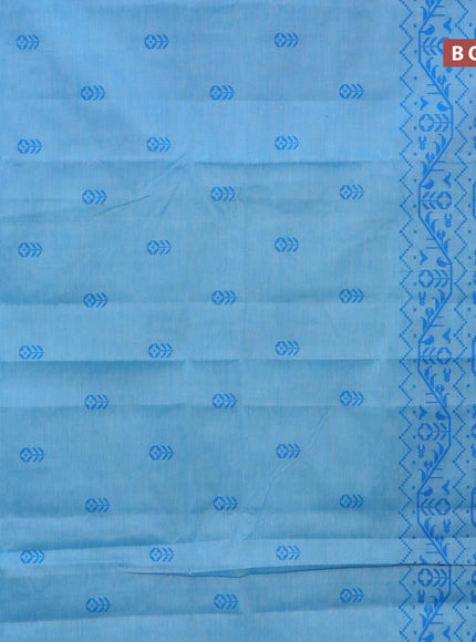 Chirala cotton saree light blue and cs blue with butta prints and thread woven border