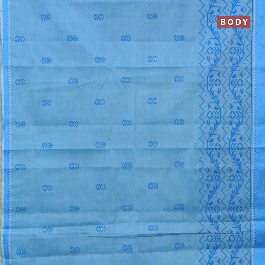 Chirala cotton saree light blue and cs blue with butta prints and thread woven border