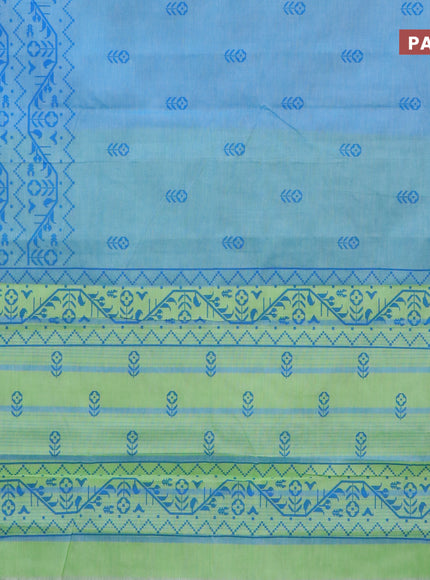 Chirala cotton saree light blue and cs blue with butta prints and thread woven border