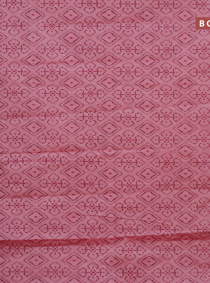 Chirala cotton saree pink shade with allover prints and zari woven border