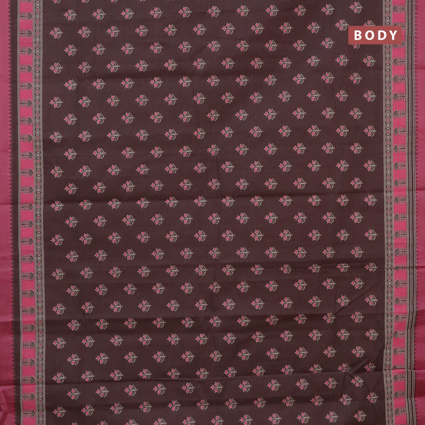 Chirala cotton saree brown and pink with butta prints and thread woven border