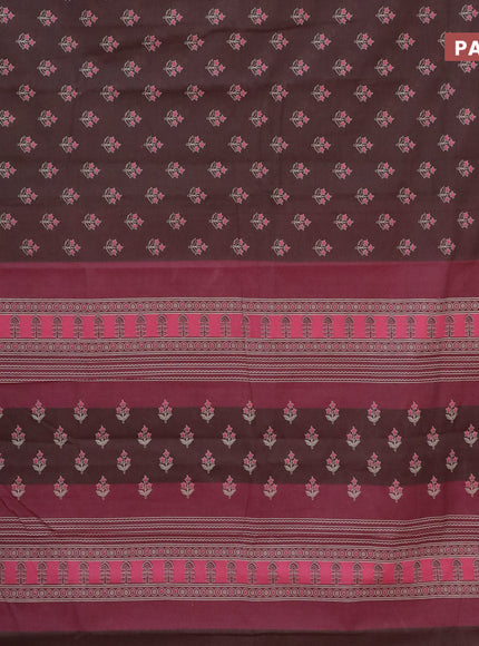 Chirala cotton saree brown and pink with butta prints and thread woven border