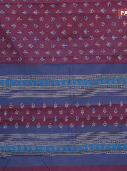 Chirala cotton saree purple shade with butta prints and thread woven border