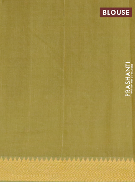 Chirala cotton saree green with butta prints and thread woven border