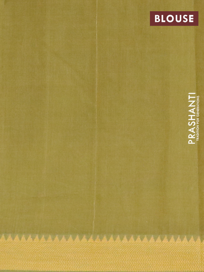 Chirala cotton saree green with butta prints and thread woven border