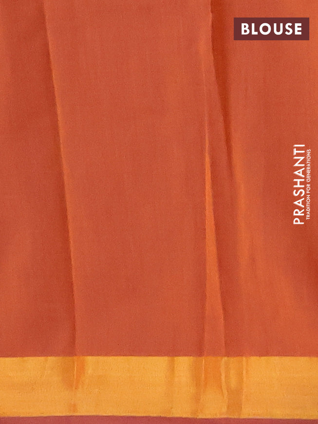 Chirala cotton saree rustic orange with allover prints and zari woven border