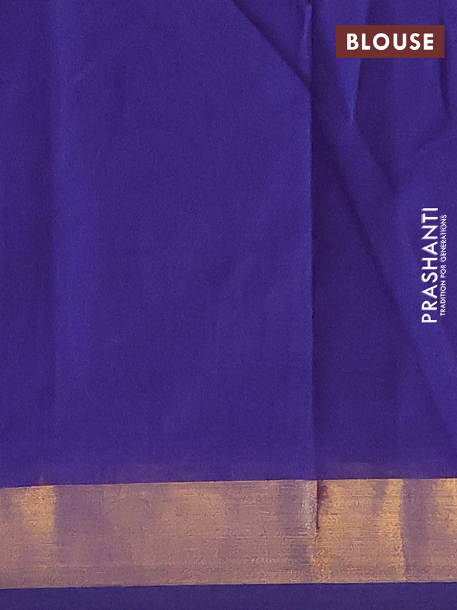 Chirala cotton saree deep violet with allover prints and zari woven border