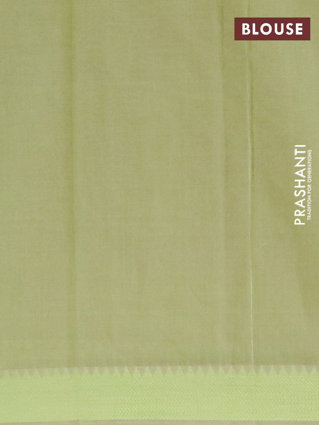 Chirala cotton saree beige and light green with butta prints and thread woven border