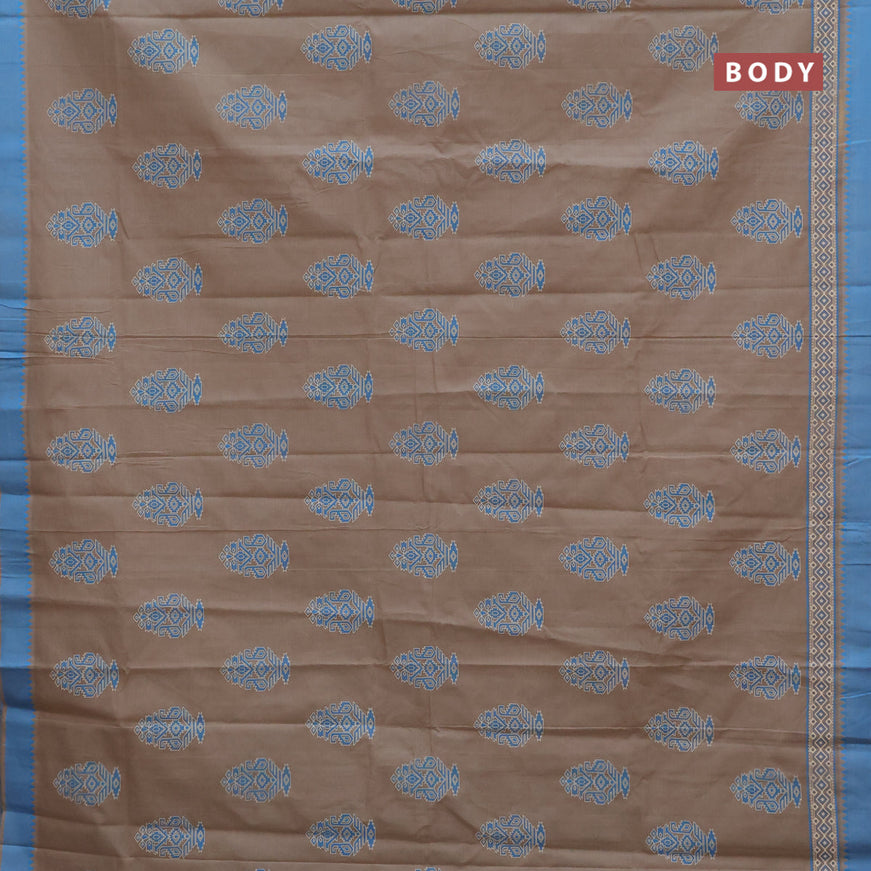 Chirala cotton saree beige and light blue with butta prints and thread woven border