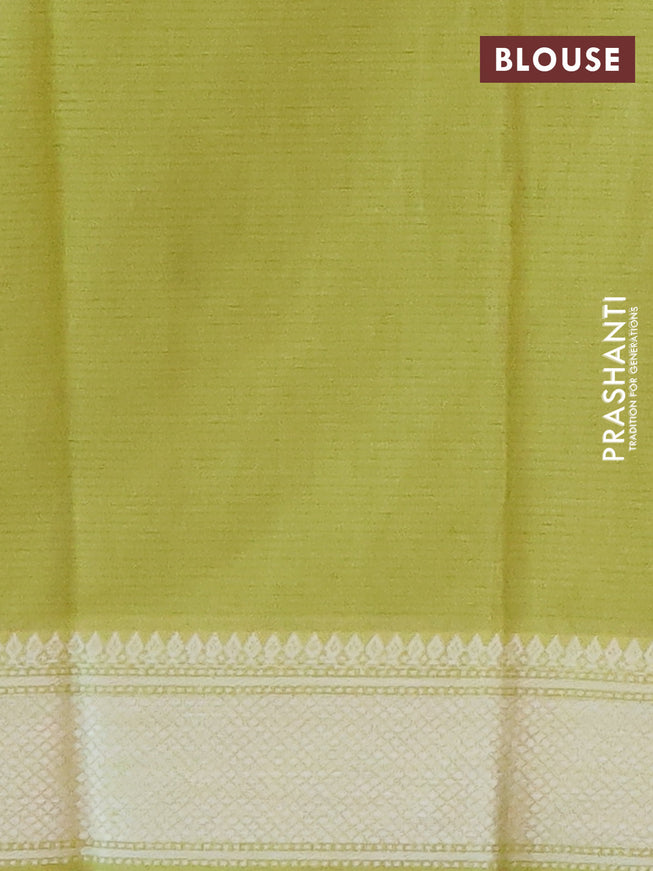 Chirala cotton saree light green with allover prints and thread woven border