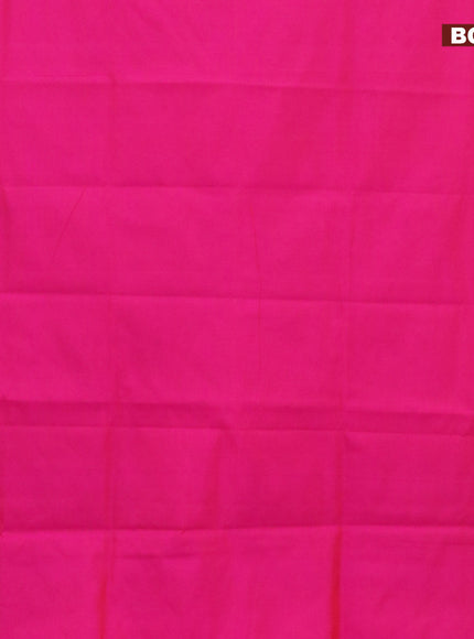 10 Yards poly cotton saree dual shade of pink and pink with plain body and zari woven border